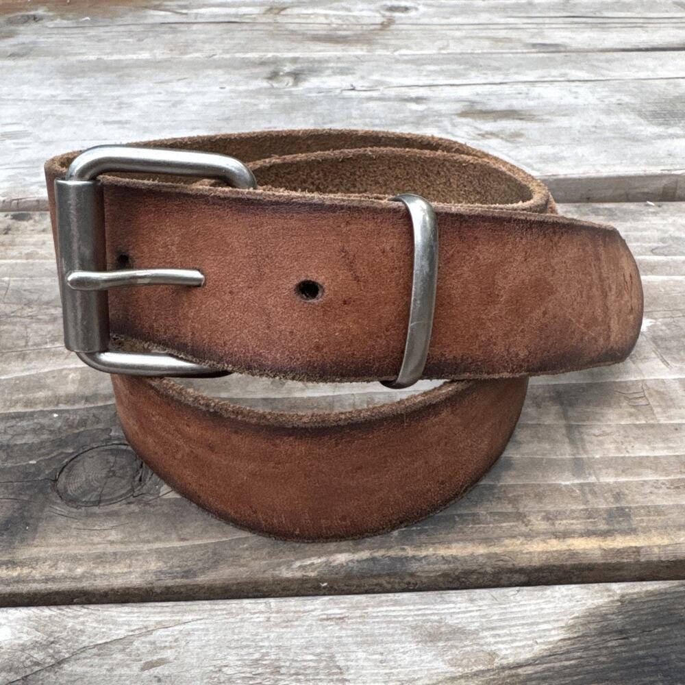 American Eagle Wide Brown Genuine Leather Belt - Men's Size 32 Unisex 1.5in Wide